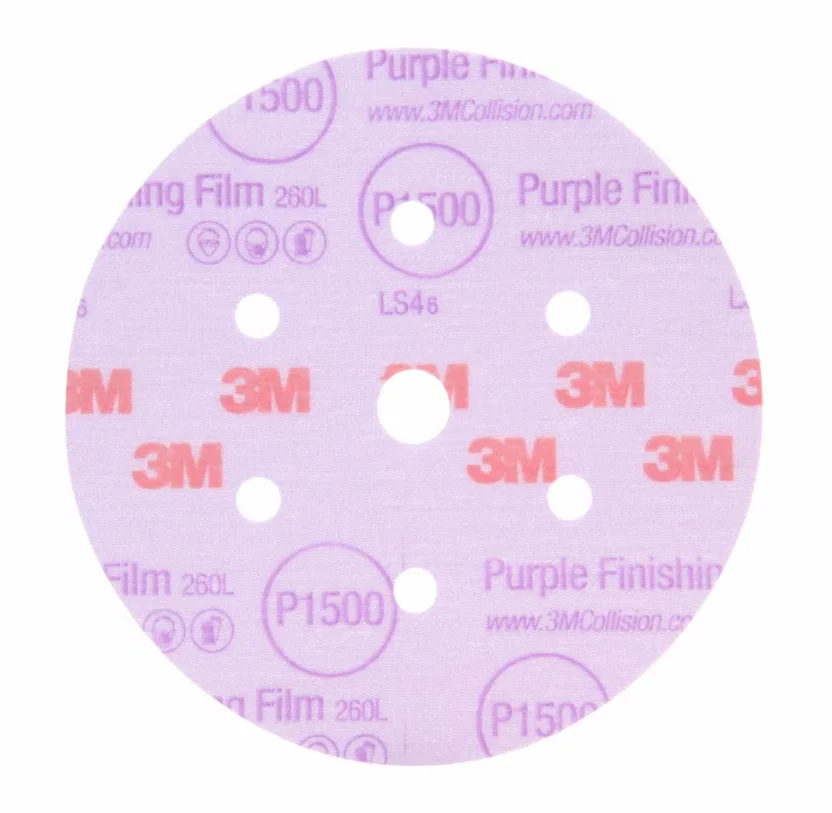 34784 – 3M Sandpaper, Sanding Disc Dust-Free Used For Repairing Large Area Paint Defects P1500 Grit 6 Inch Diameter A...
